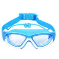 Lunettes de natation à grande monture, haute définition, imperméables et Anti-buée pour enfants, lunettes pratiques, bouchons d'oreilles connectés en Silicone