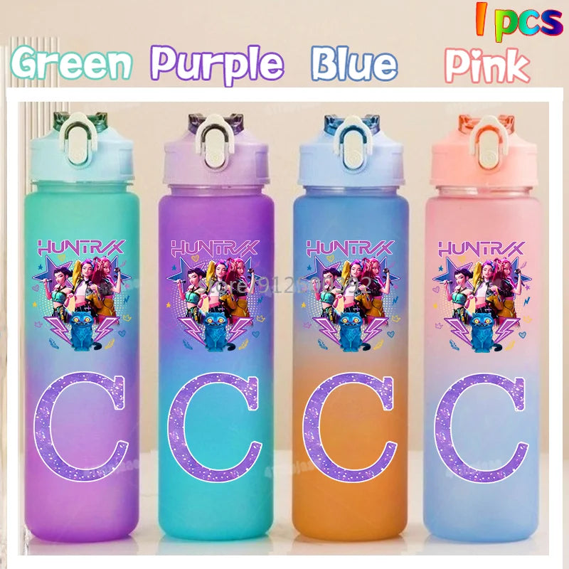 Gourde KPOP 750ml – Lettre Personnalisée & Couleurs Dégradées