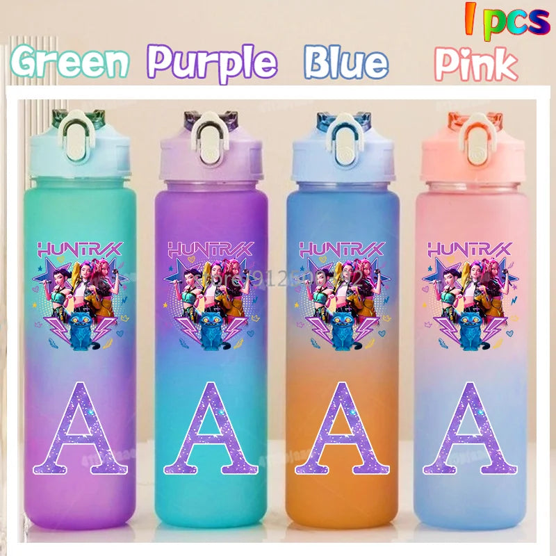 Gourde KPOP 750ml – Lettre Personnalisée & Couleurs Dégradées