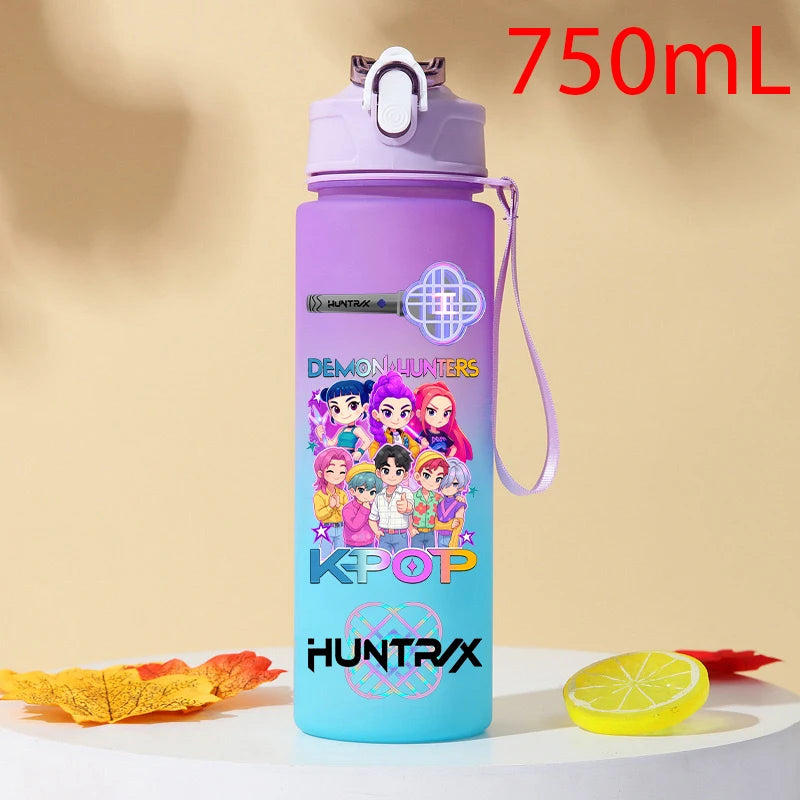 Gourde KPOP Demon Slayer 750ml – Bouteille d'eau en plastique | Cadeau Fan K-Pop