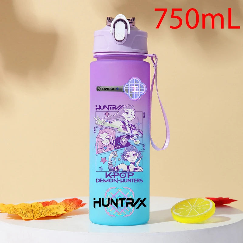 Gourde KPOP Demon Slayer 750ml – Bouteille d'eau en plastique | Cadeau Fan K-Pop