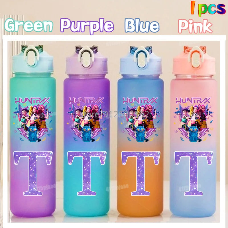 Gourde KPOP 750ml – Lettre Personnalisée & Couleurs Dégradées