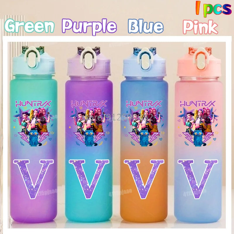 Gourde KPOP 750ml – Lettre Personnalisée & Couleurs Dégradées