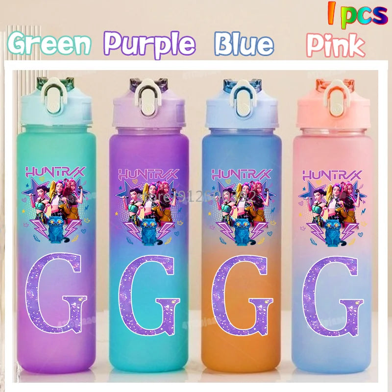 Gourde KPOP 750ml – Lettre Personnalisée & Couleurs Dégradées