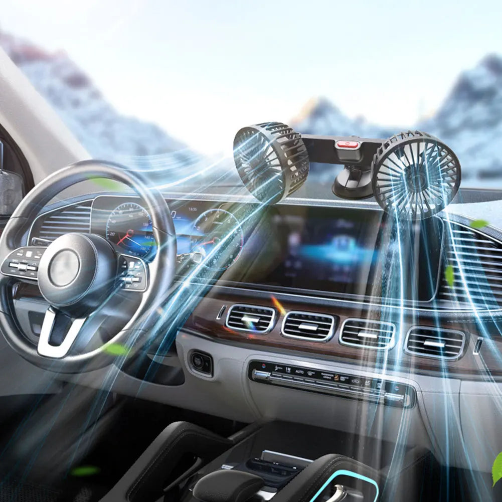 Ventilateur de refroidissement universel pour dossier de siège de voiture, Charge USB à 3 vitesses, double tête, Rotation à 360 degrés, refroidisseur de cou pour accessoire d'intérieur de voiture