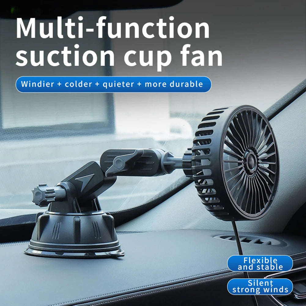 Ventouse ventilateur de voiture électrique 12V 24V ventilateur de refroidissement de voiture rotatif à 360 degrés ventilateur de refroidissement automatique Portable pour camion SUV berline RV Van bateau