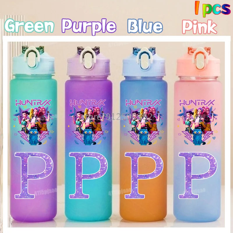Gourde KPOP 750ml – Lettre Personnalisée & Couleurs Dégradées