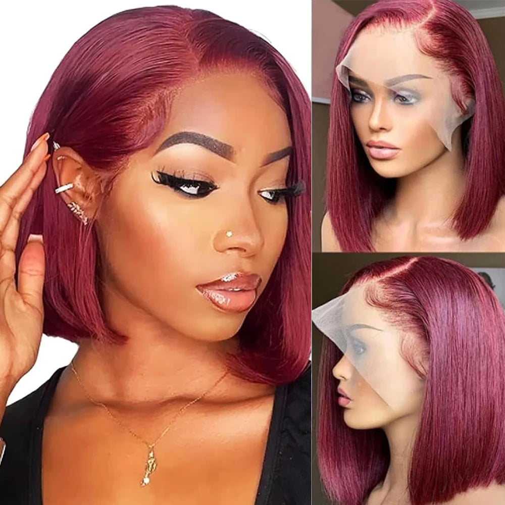 Perruque Bob Lace Front 13x4 HD – Cheveux Humains Lisses Sans Colle