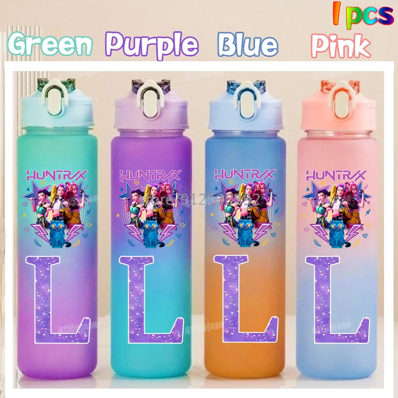 Gourde KPOP 750ml – Lettre Personnalisée & Couleurs Dégradées