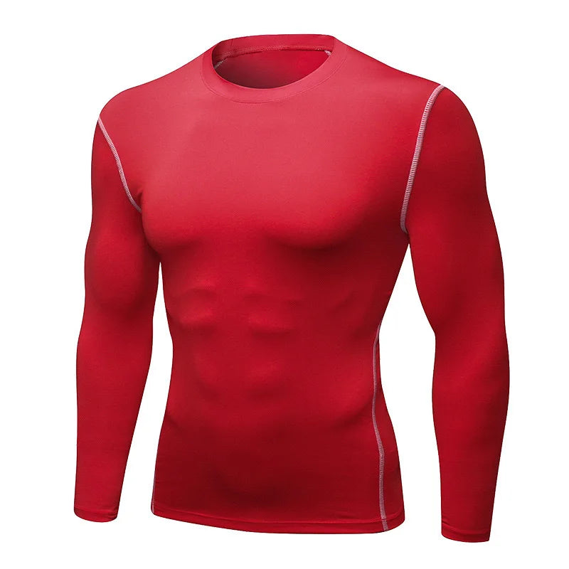 ous-vêtements thermiques à manches longues pour hommes, 1 pièce, ajustement serré, fin, séchage rapide, hauts de Fitness élastiques, vêtements Sprots d'automne et d'hiver