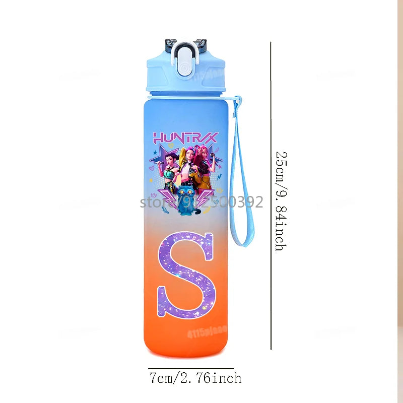 Gourde KPOP 750ml – Lettre Personnalisée & Couleurs Dégradées