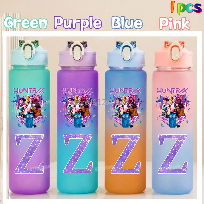 Gourde KPOP 750ml – Lettre Personnalisée & Couleurs Dégradées