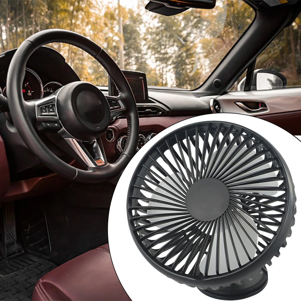 Mini Ventilateur de Voiture USB 5V – Ventouse Multi-Angles, 3 Vitesses