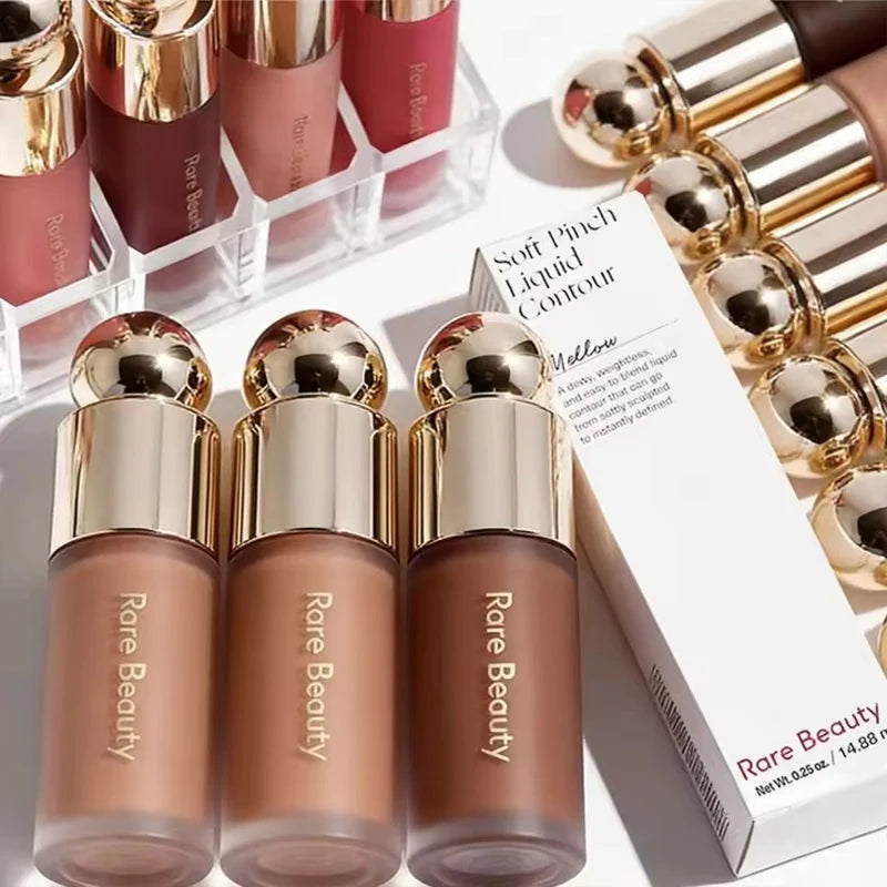 Blush Liquide Satiné & Bâton Contour Bronze Mat – Maquillage Longue Tenue | Ombres Nez & Joues